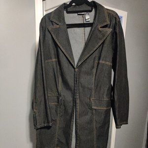 Ladies black denim look blazer